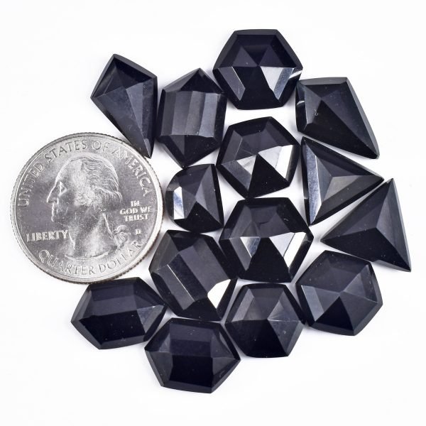 Amit Gems Black Onyx Rosecut Loose Gemstone Lot Freeform Shape