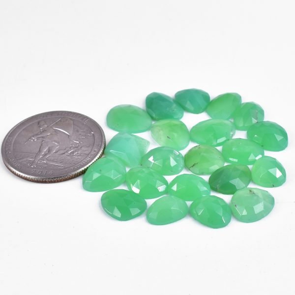 Amit Gems Chrysoprase Rosecut Loose Gemstone Lot Freeform Shape