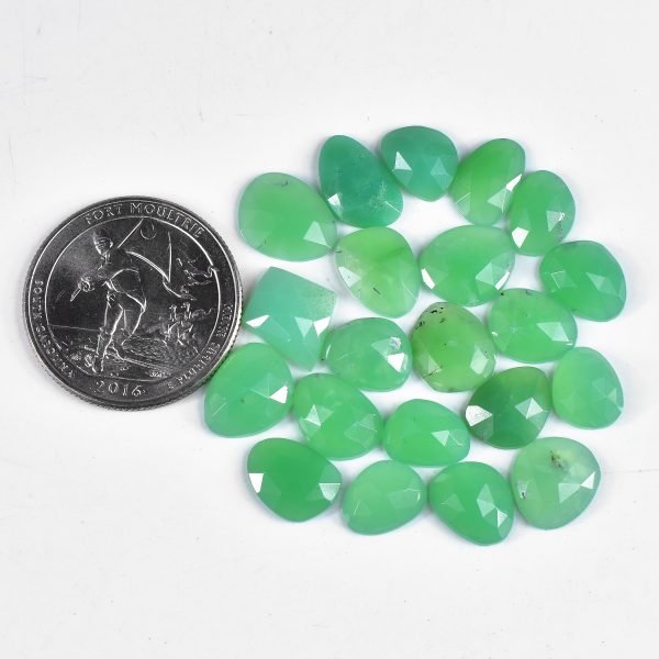 Amit Gems Chrysoprase Rosecut Loose Gemstone Lot Freeform Shape