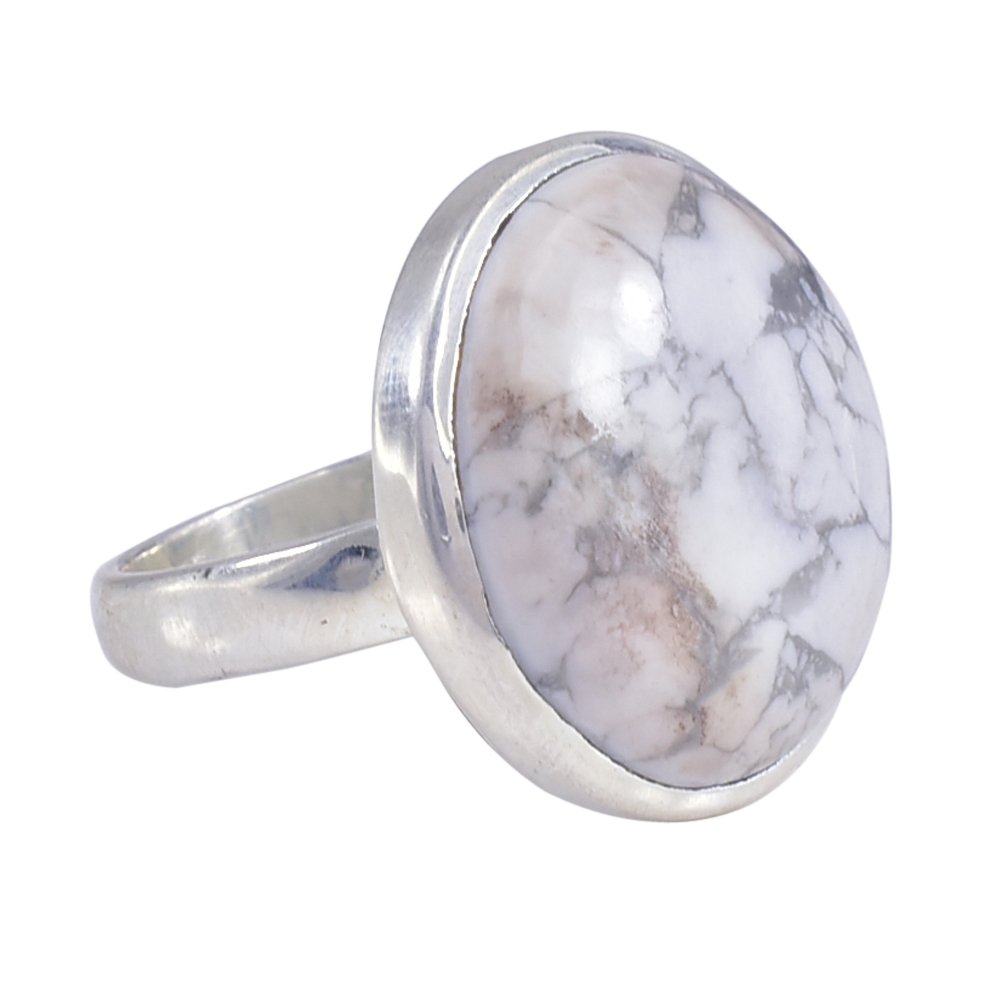 Amit Gems 925 Sterling Silver Howlite Ring