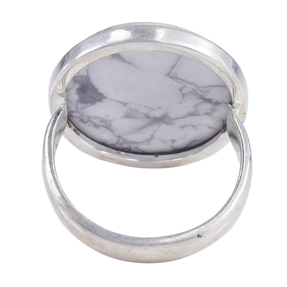 Amit Gems 925 Sterling Silver Howlite Ring
