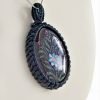 Amit Gems Macrame Black Onyx Hand Painted Pendant Jewelry