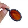 Amit Gems Macrame Red Onyx Hand Painted Pendant 2