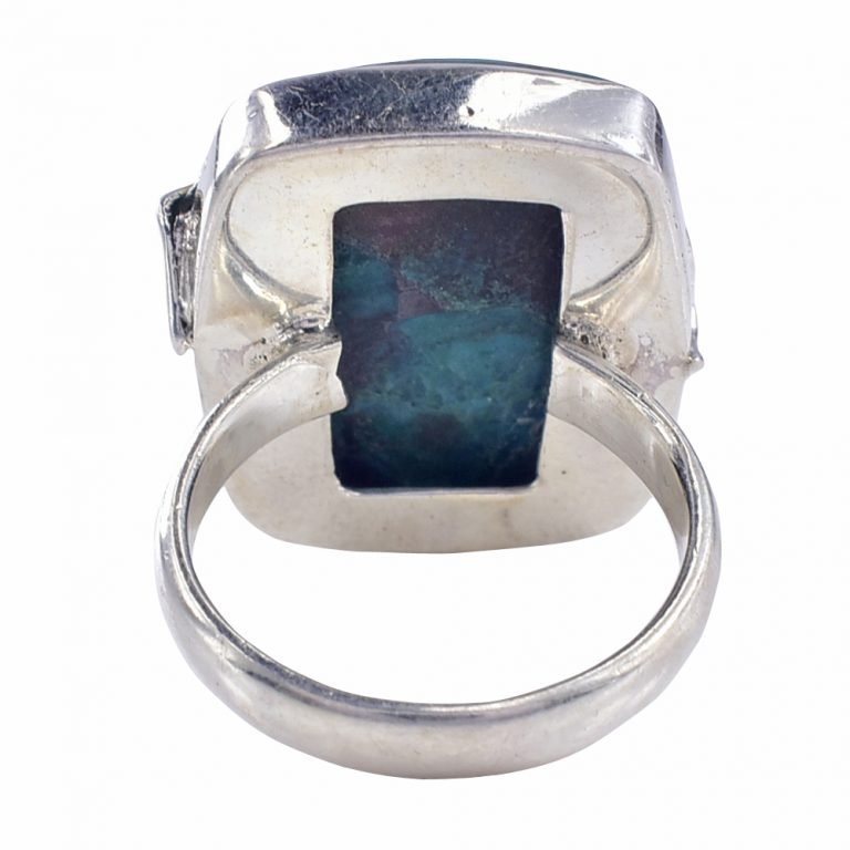 Amit Gems Shattuckite 925 Sterling Silver Leaf Ring